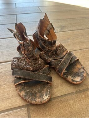 Bed Stu Distressed Leather Gladiator Sandals | Brown Rustic | Size 8